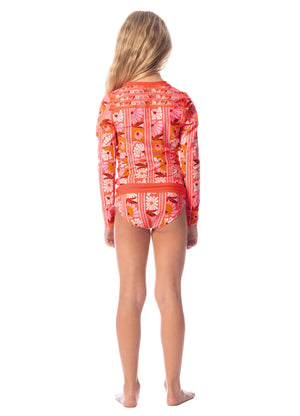 Peach Flowers Odyssey Rashguard Set GIRLS SWIMWEAR MAAJI