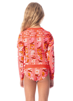 Peach Flowers Odyssey Rashguard Set GIRLS SWIMWEAR MAAJI