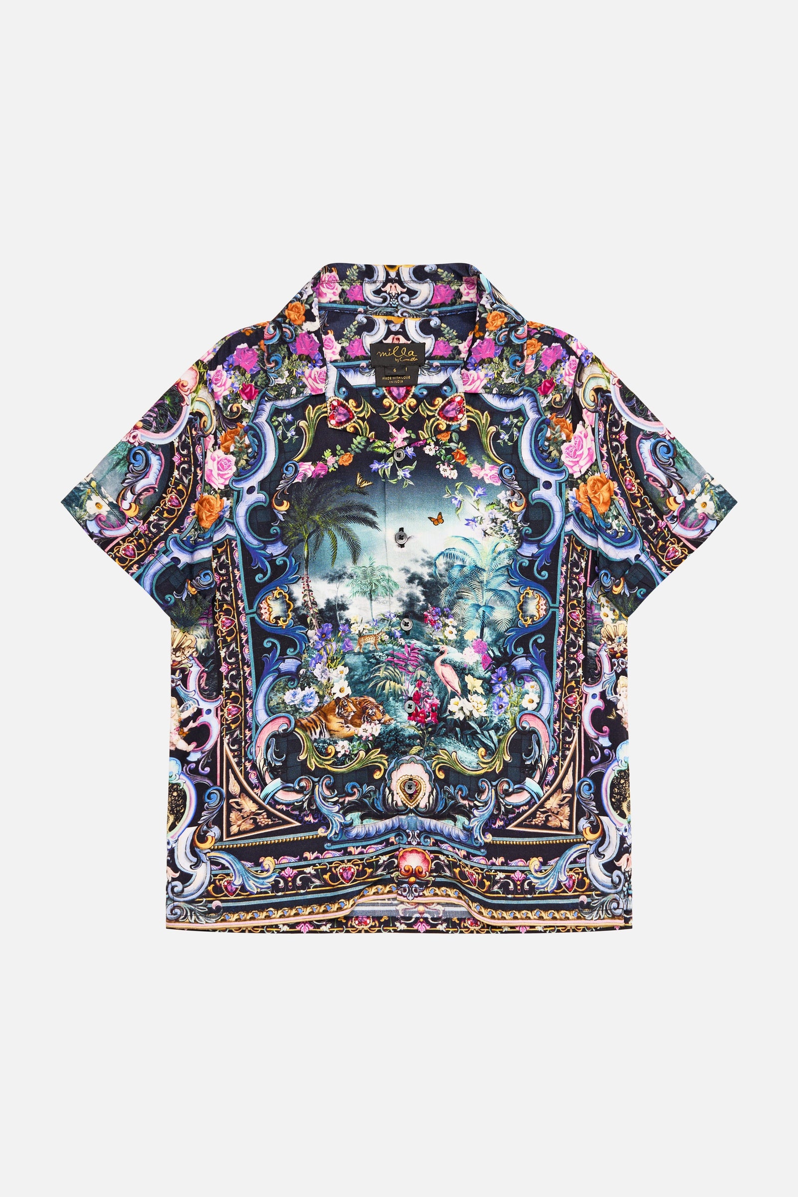 Basked In Baroque Boys Short Sleeve Camp Collared Shirt 4-10 BOYS CLOTHING CAMILLA 