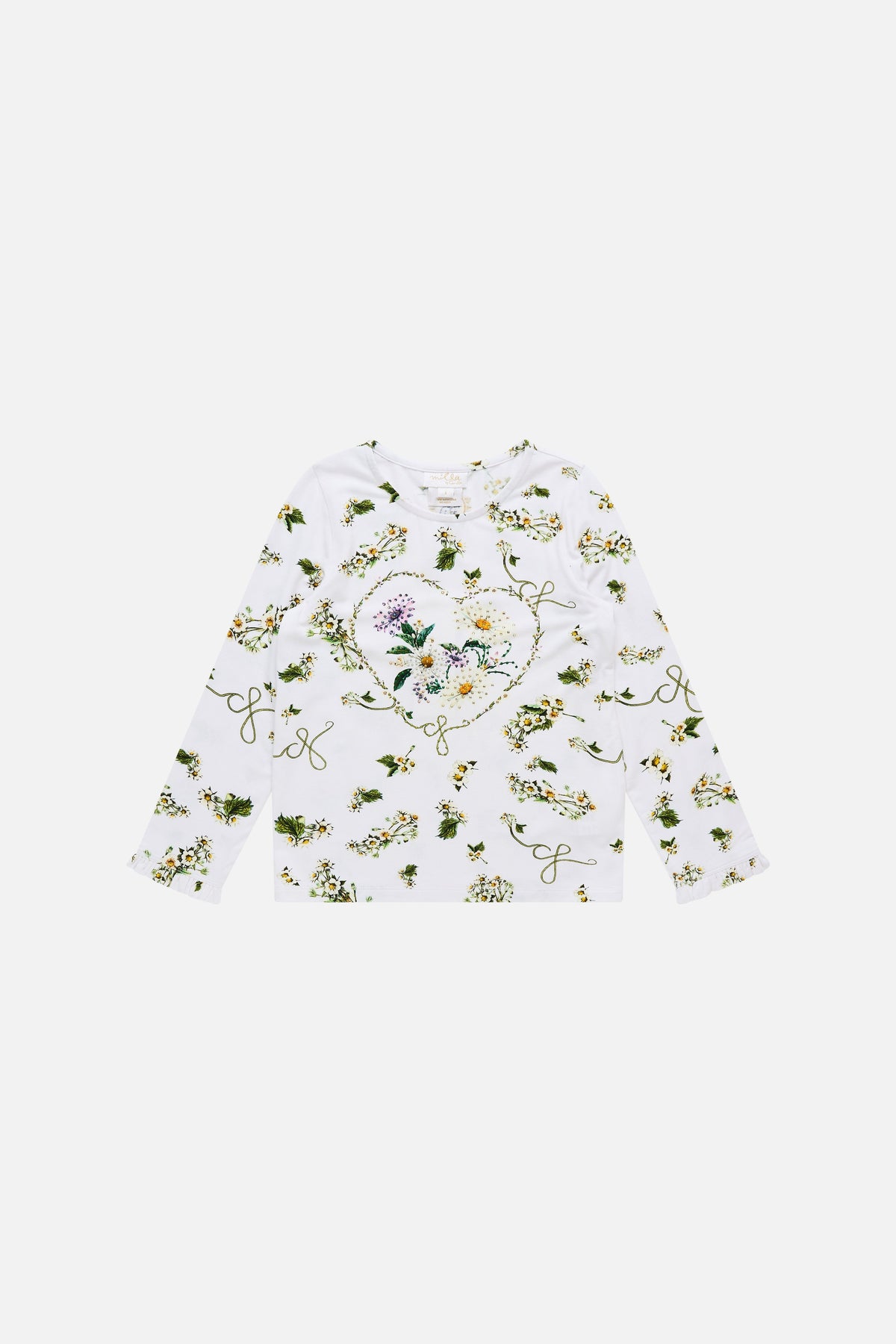 Daisy Chains Kids Long Sleeve Tee With Frill Cuff 4-10 GIRLS CLOTHING CAMILLA 