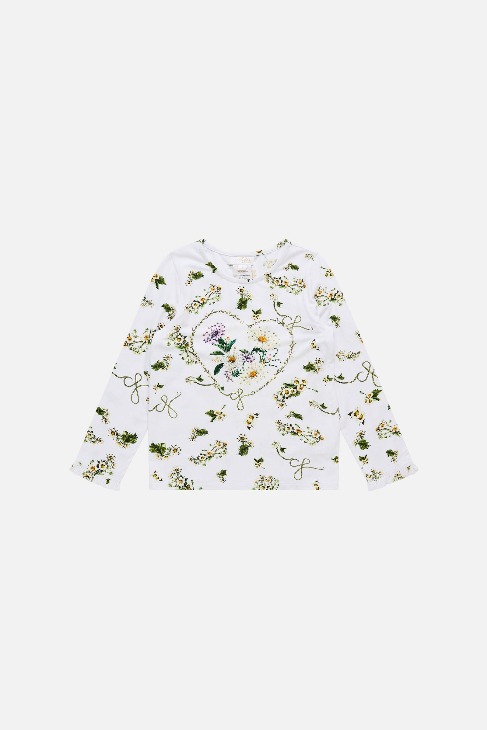 Daisy Chains Kids Long Sleeve Tee With Frill Cuff 4-10 GIRLS CLOTHING CAMILLA 