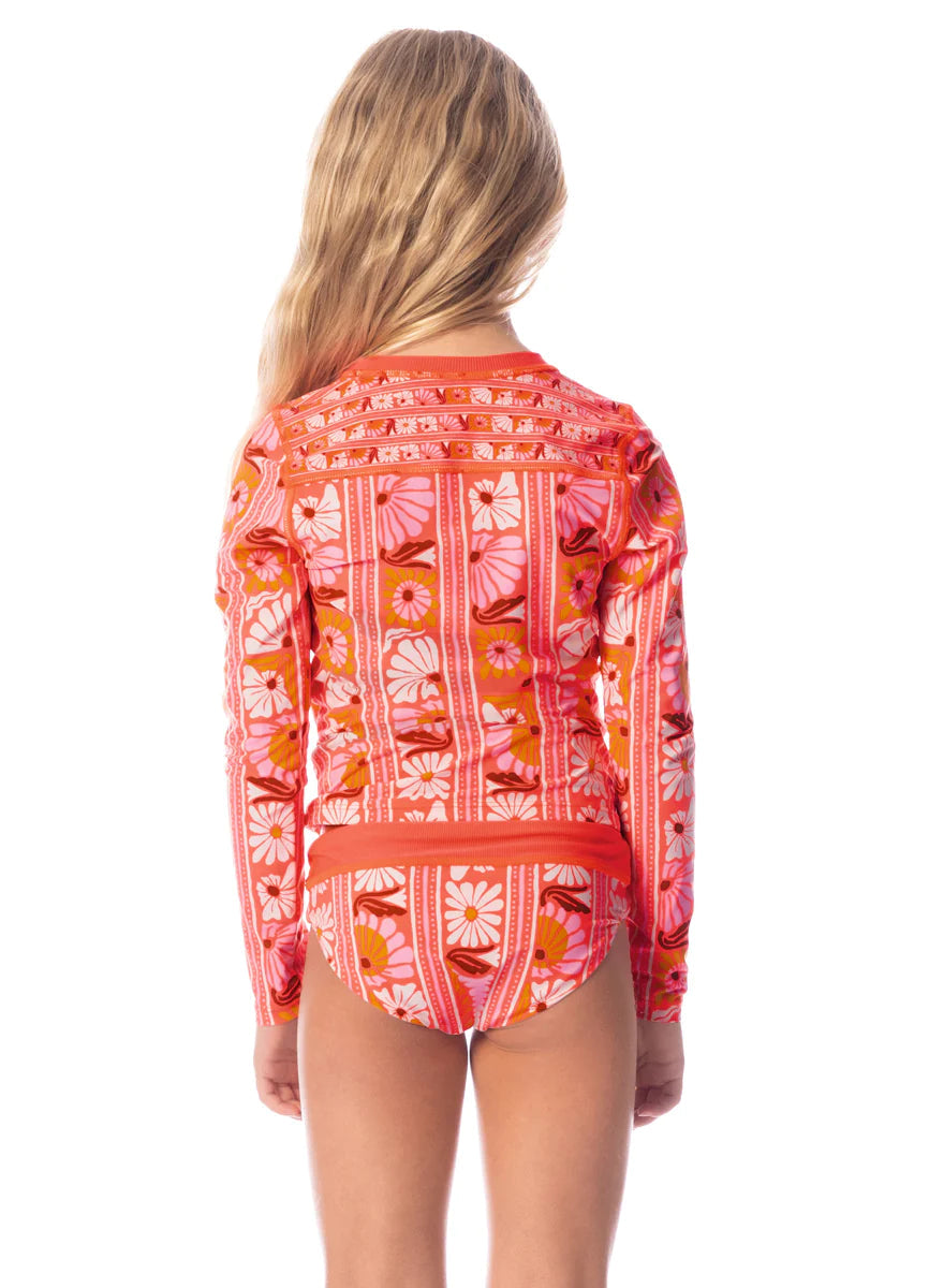 Peach Flowers Odyssey Rashguard Set GIRLS SWIMWEAR MAAJI 