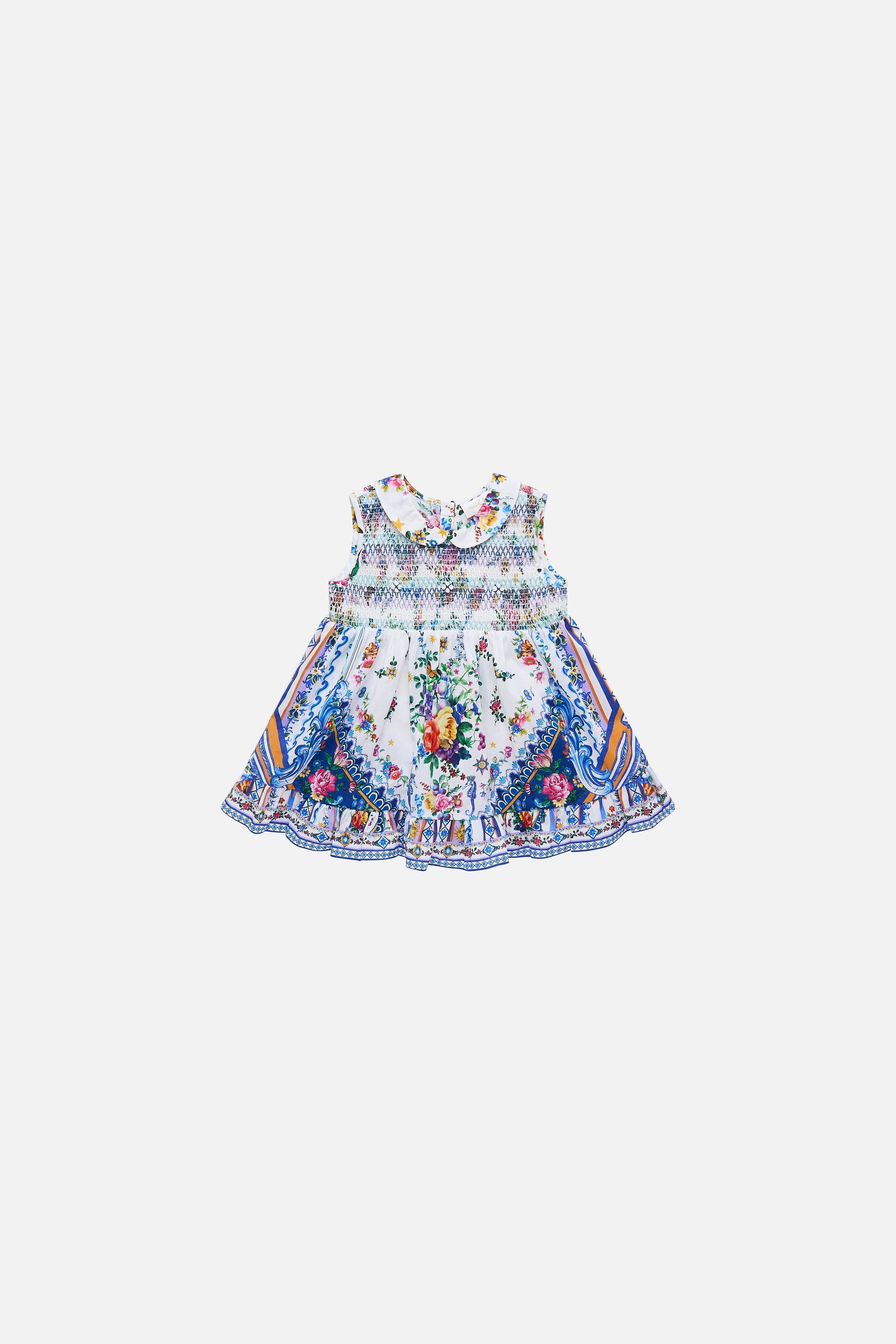 Tiles Darls Babies Shirred Dress With Peter Pan Collar BABY CLOTHING CAMILLA 