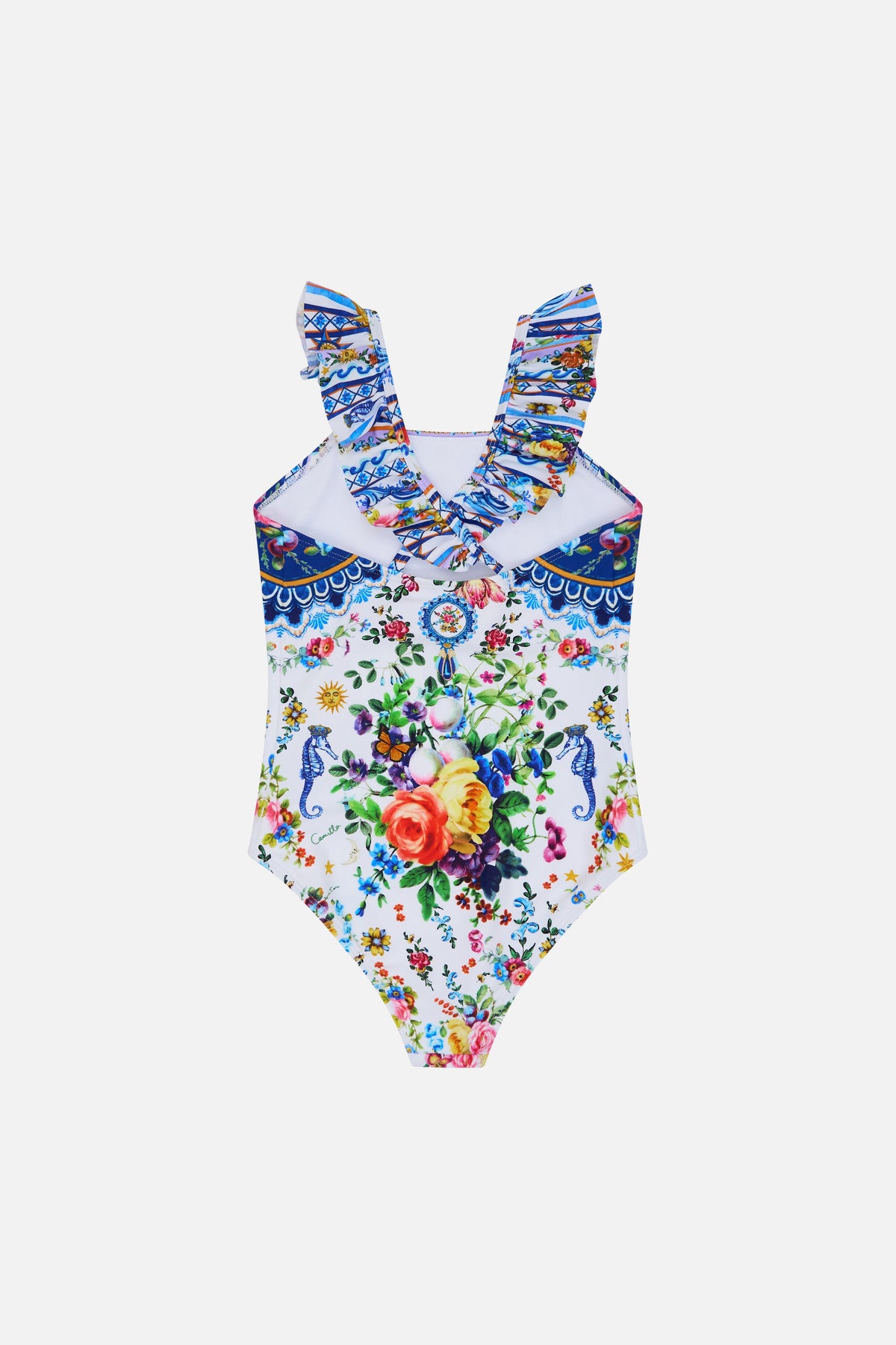 Tiles Darls Kids Straight Neck One Piece W Frill 12-14 GIRLS SWIMWEAR CAMILLA 