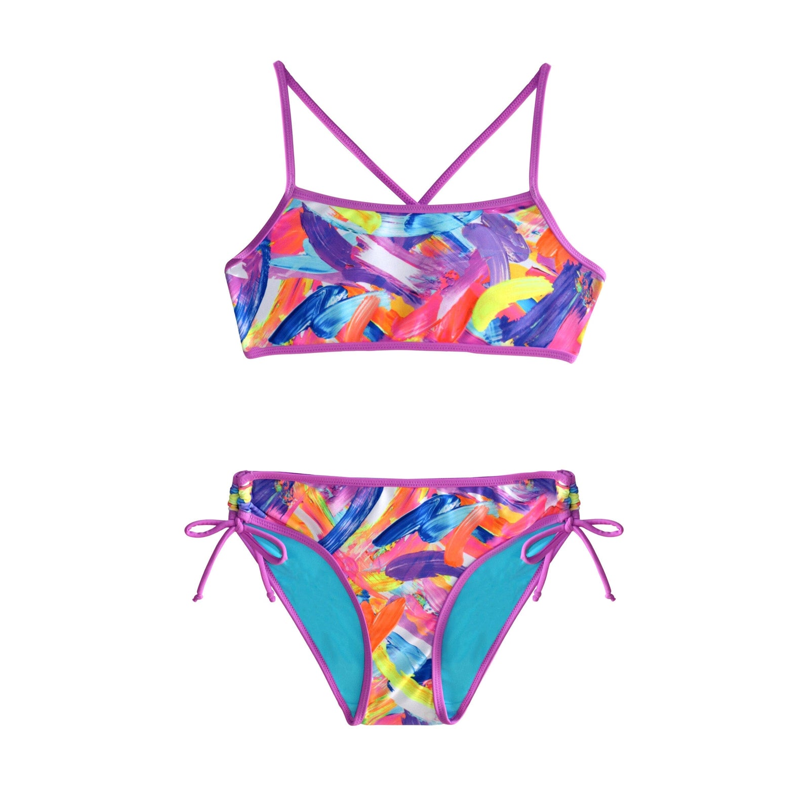 Paint Craze Reversible Bikini GIRLS SWIMWEAR SALTY INK 