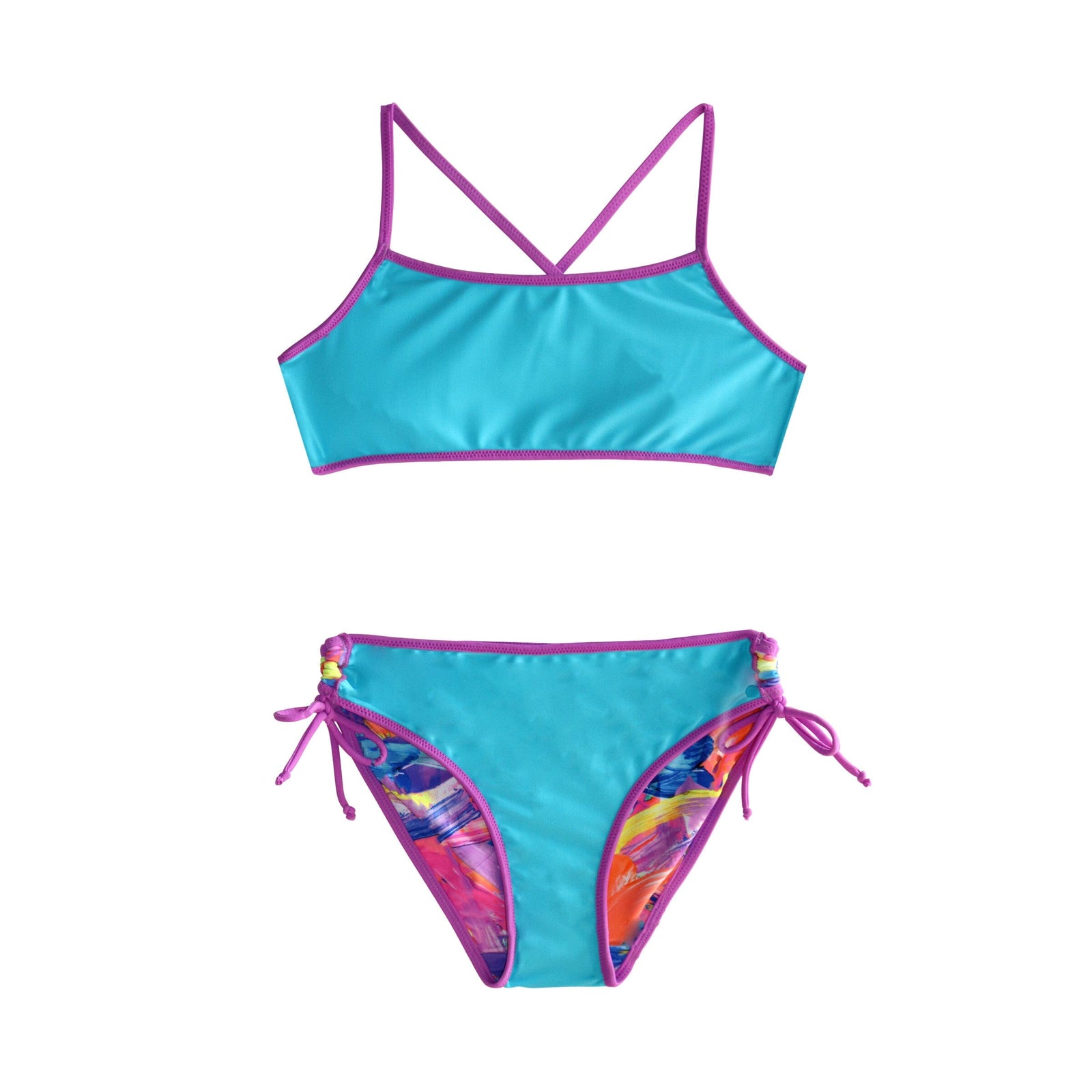 Paint Craze Reversible Bikini GIRLS SWIMWEAR SALTY INK 